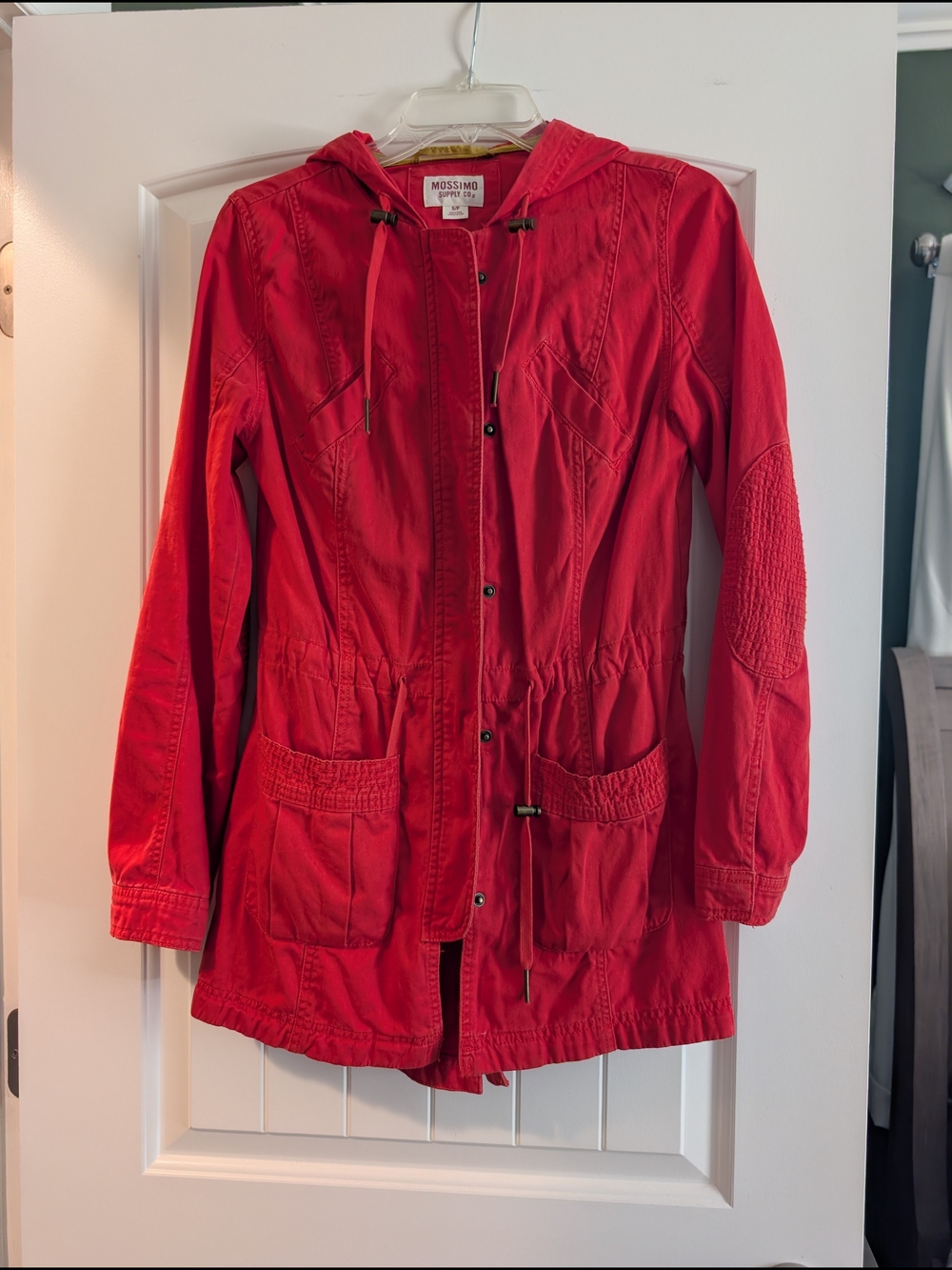 Mossimo Supply Co. Red Hooded Utility Jacket